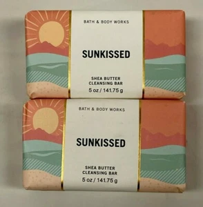 LOT Of 2 Bath & Body Works Sunkissed Shea Butter Cleansing Body Bar Soap 5 oz - Picture 1 of 6
