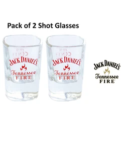 Jack Daniel's Fire Tennessee Whiskey Shot Glass x 2 pcs /25ml To Line - Picture 1 of 15