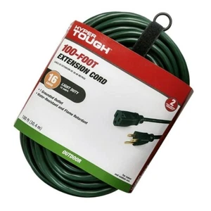 Hyper Tough 100FT 16AWG 3 Prong Green Single Outlet Outdoor Extension Cord - Picture 1 of 8