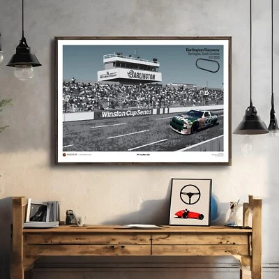 Harry Gant Racing Poster NASCAR Darlington Raceway Wall Art Southern 500 Print - Image 1 of 4