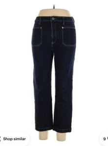 Banana Republic High Rise Straight Jeans Patch Pockets Women's 32 NWT - Picture 1 of 11