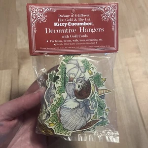 Kitty Cucumber Merrimack Hanging Decorations 1984 Unopened New Package 6 Pc Cat - Picture 1 of 6