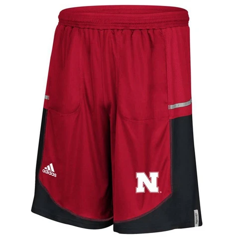 Nebraska Cornhuskers NCAA Adidas Men's Red Climalite Performance Shorts Cover
