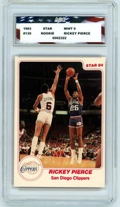 1983-84 Star #130 Rickey Pierce Rookie vs. Dr. J AGC 9 Mint San Diego Clippers - Picture 1 of 2