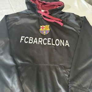 FC Barcelona International Soccer Men's Pullover Hoodie Black Size Lg - Picture 1 of 6
