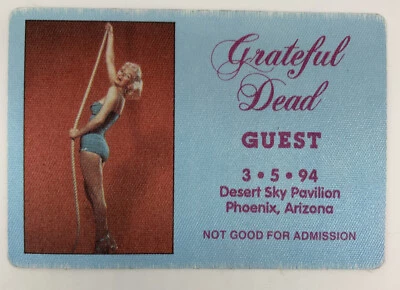 Grateful Dead Backstage Pass 3-5-94 Desert Sky Pavilion Phoenix Marilyn Monroe - Image 1 of 4