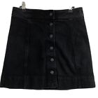 J crew mercantile Button Front Mini Skirt Denim black womens 2