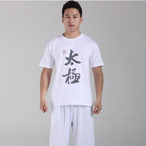 Chinese Wu Shu martial art Tai Chi Chuan Kung Fu clothes Uniform coat T shirt 