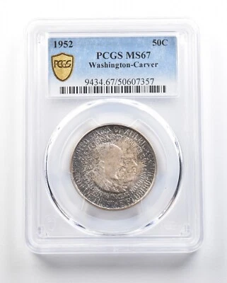 1952 Washington-Carver Commemorative Half Dollar MS67 PCGS *0722 - Image 1 of 3