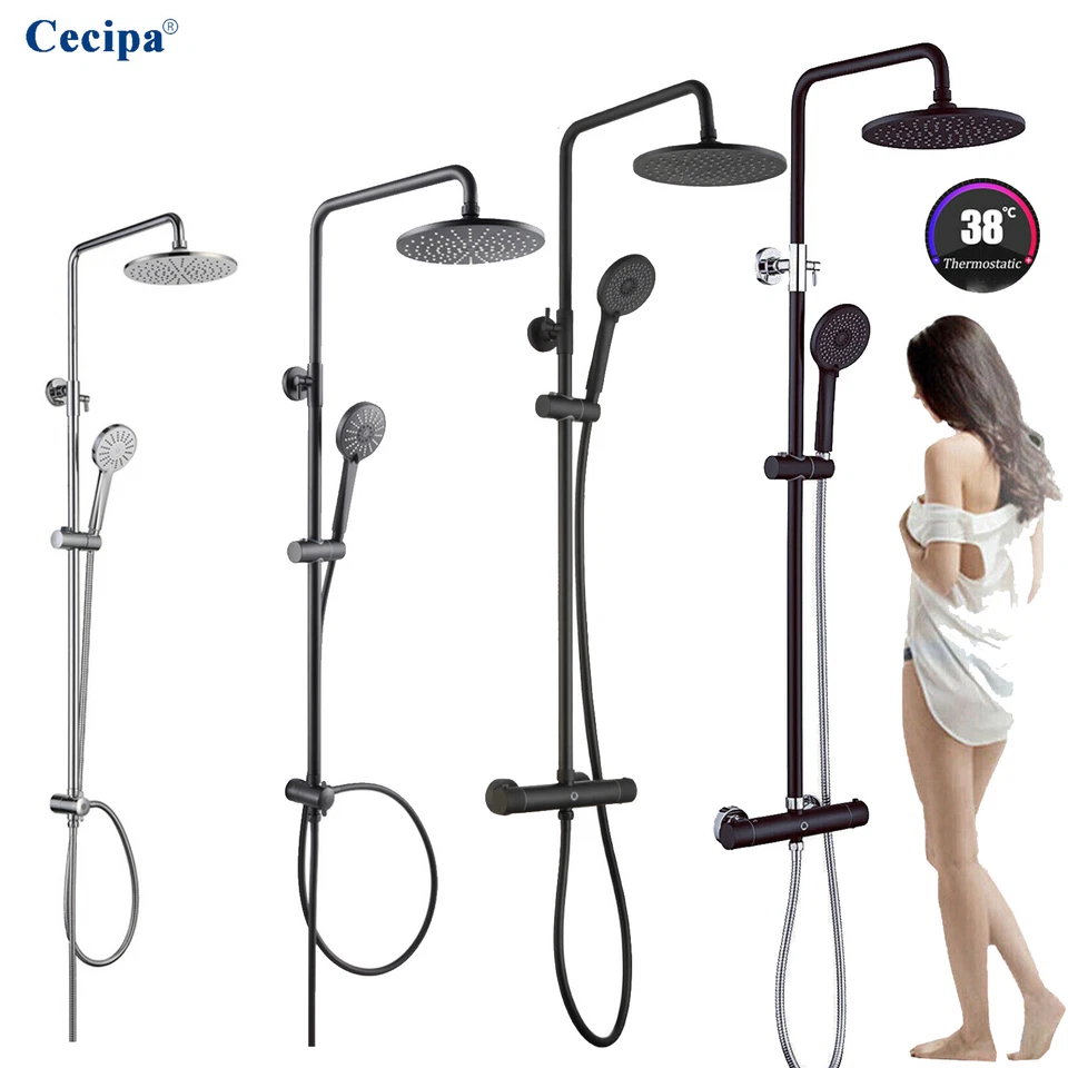 Regendusche mit Thermostat Duschset Handbrause Dusche Duschpaneel Duschsystem  - Bild 1 von 1
