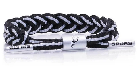 Rastaclat Basketball San Antonio Spurs Adjustable Knotted Bracelet - Black/Gray Cover
