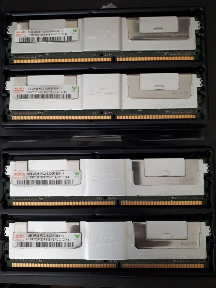 4x1GB Genuine Dell PowerEdge 1950 1955 2900 2950 6800 6850 ECC PC2-5300 FB-DIMM - Image 1 of 1