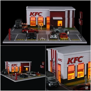 Diorama 1/64 Diecast Car Garage Model LED Street Building Store Scene Model Toys - Picture 1 of 51