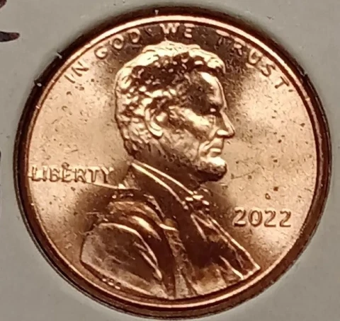 2022-P Shield cent  SPIKED HEAD/crack thru liberty *FREE SHIPPING * Cover