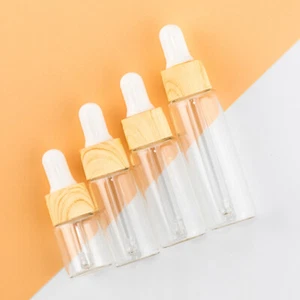 4 Pcs Wood Grain Dropper Bottle Small Glass Bottles Travel Essential Oil - Picture 1 of 11