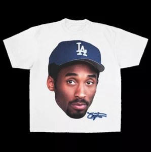 KOBE BRYANT BIG HEAD BASEBALL GRAPHIC WHITE T SHIRT SPORTS NEW RETRO VINTAGE - Picture 1 of 3