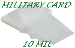 100 Military Card 10 Mil Laminating Pouches Sleeves 2-5/8 x 3-7/8 EXTRA CLEAR - Picture 1 of 1