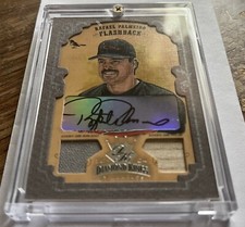 4/5 Rafael Palmeiro 04 Donruss Diamond Kings Autograph GU Jersey & Bat 4/5 SP