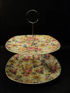 VINTAGE MIDWINTER "SPRINGTIME" CHINTZ DESSERT TRAY   - Picture 1 of 8