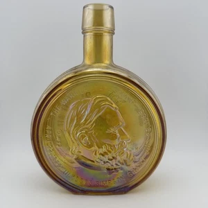 Vintage Wheaton  Carnival Glass bottle/Decanter Ulysses Simpson Grant amber - Picture 1 of 8