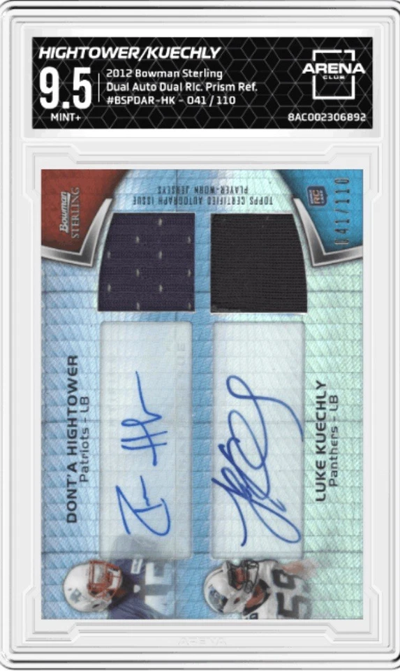 2012 Bowman Sterling Luke Kuechly/Hightower Dual Rookie Patch Auto Prism /110 - Image 1 of 3