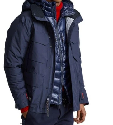 Ralph Lauren RLX Patterson 3 in 1 Down Hooded Utility Tactical Black Navy Jacket - Image 1 of 2