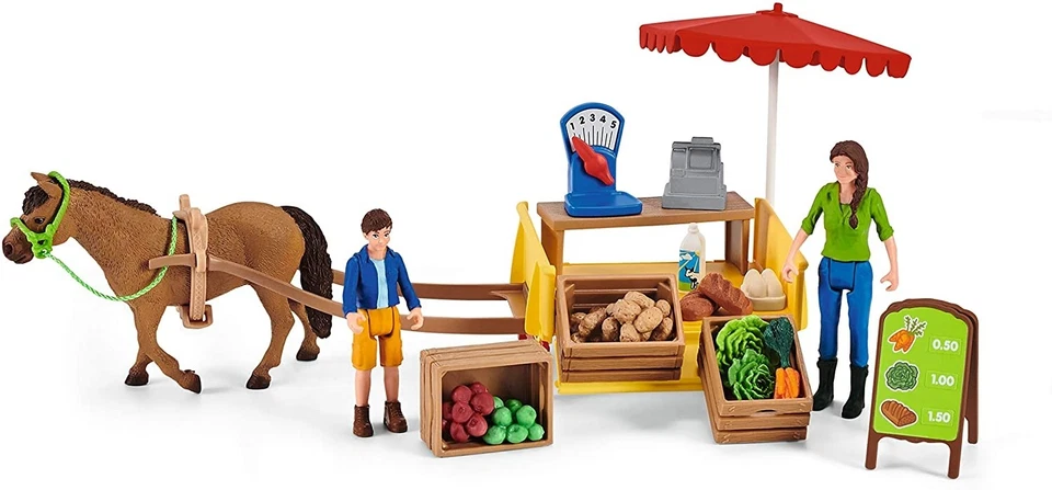 Schleich Farm World Sunny Day Mobile Farm Stand Toy Figure Set 3 to 8 Years