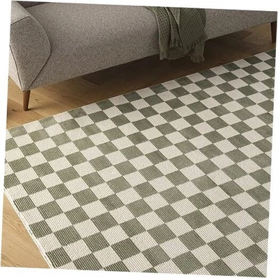  Alfombra a Cuadros Gambito 5'3"x8' Alfombra Lavable para Sala Dormitorio - 100%  Foto 1 de 4