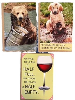 Assortment Pack Of 3 - Funny Animals Birthday Cards  Humor with Envelopes + Seal - Image 1 of 4
