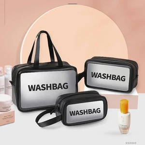 Wasserdichte PVC Make-up Waschtasche Klar Reise Kulturbeutel Organizer Tasche für Frauen - Bild 1 von 14