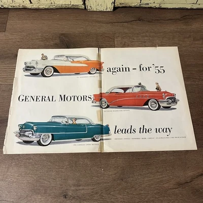 1955 General Motors Cadillac Oldsmobile Buick 2 Page Original Advertisement - Image 1 of 4