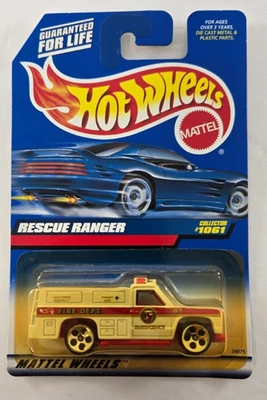 1998 Hot Wheels Mainline/Collector #1061 RESCUE RANGER White w/Chrome 5Dot Spoke - Image 1 of 4