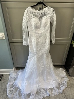 White Wedding Dress Size 4-6, NEW - Image 1 of 4