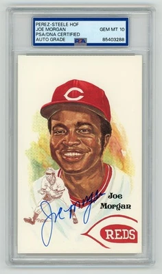 Joe Morgan Perez-Steele HOF Signed Auto Autograph PSA DNA 10 - Image 1 of 2
