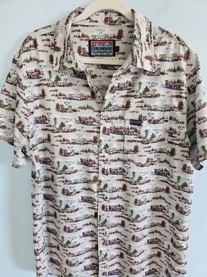 Burlebo Performance Button-Up Shirt Mens L S/S Beige Hunting Dogs Stretch - Image 1 of 4