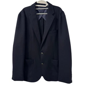Blazer J Crew Hombre L Azul Marino Mezcla Lana Abrigo Deportivo Minimalista Moderno Clásico - Imagen 1 de 5