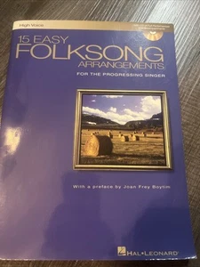 15 Easy Folksong Arrangements Book by Hal Leonard Corp No CD High Voice Singer - Picture 1 of 4
