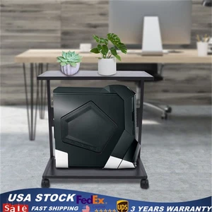 2-Tier Computer Tower Stand C-Shaped Mobile PC Tower Stand Desktop Printer Shelf - Picture 1 of 15