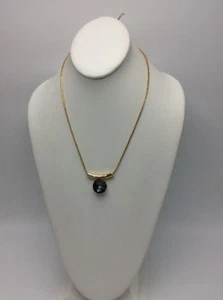 $42 Kenneth Cole New York Goldtone Faceted Smoke Crystal Round  Necklace 731 - Picture 1 of 5