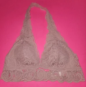 Pink By Victoria's Secret Pink Lace Wireless Halter Bralette Size Medium - Picture 1 of 10