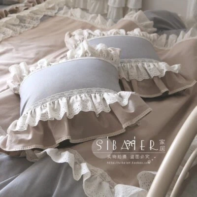 Funda de almohada de belleza romántica de 1 pieza Funda de almohada de encaje con volantes rosa Fundas de almohada  Foto 1 de 4