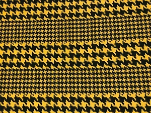 Liverpool Fabric-Black Mustard Double Size Houndstooth-LVPR358-Sold - Picture 1 of 4