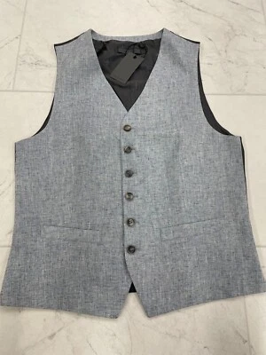 NWT $498 John varvatos Wooster Vest In Dusted Blue Size:52 - Image 1 of 4