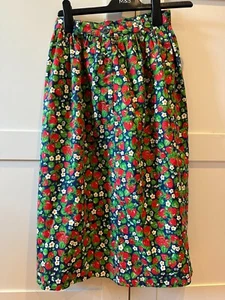 Pretty vintage 1970's strawberry fabric summer skirt - XS 6-8 - Picture 1 of 11
