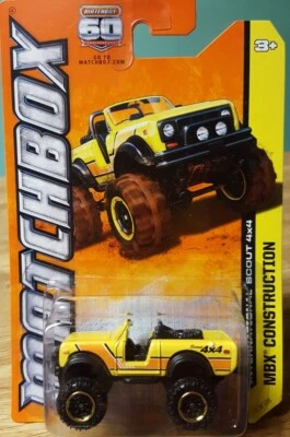 Matchbox MBX Construction International Scout 4x4 Yellow 1:64 Scale New 2012 - Image 1 of 4