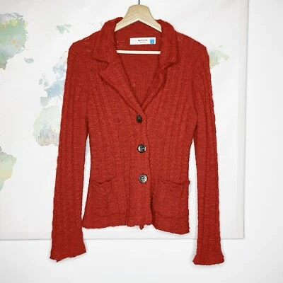 Suéter Anthropologie Sparrow Talla Pequeña Dankov Lana Rojo Cable Tejido Cárdigan Foto 1 de 4