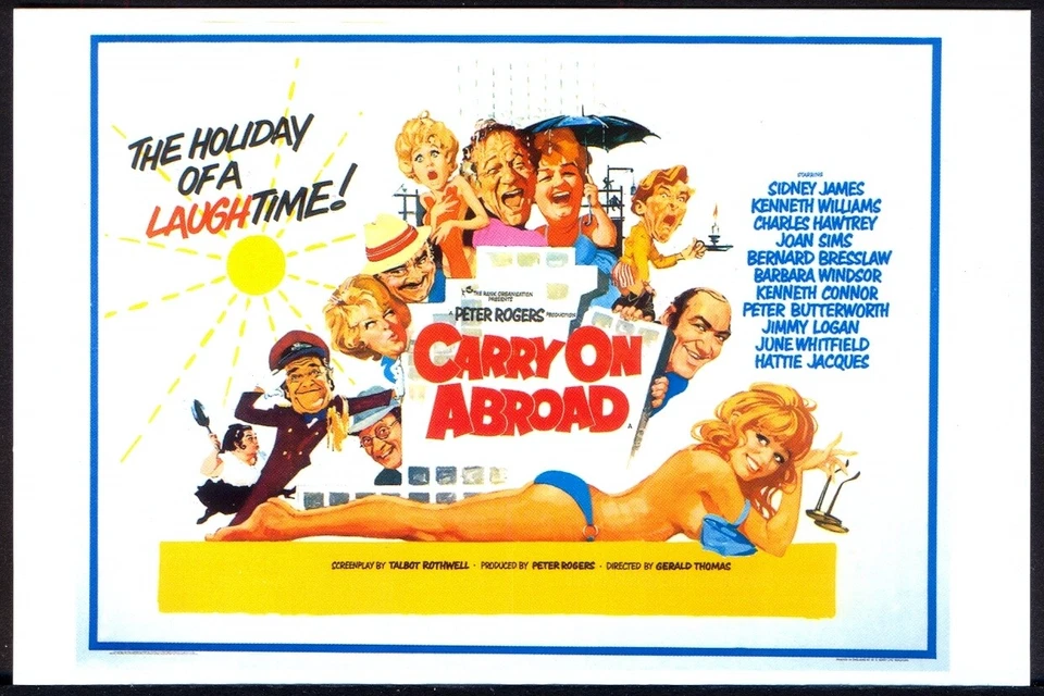 Modern FILM POSTER Postcard: CARRY ON ABROAD (Kenneth Williams, Sid James) - Image 1 of 1