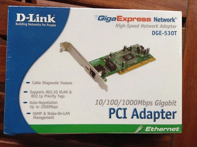 D-Link DGE-530T Giga Express High-Speed PCI Net Adapter 10/100/1000Mbps - Immagine 1 di 3