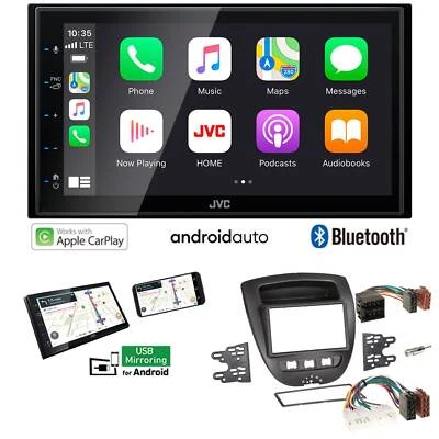 JVC KW-M560BT Autoradio Apple CarPlay Android für Citroen C1 2005-2014 schwarz - Bild 1 von 4