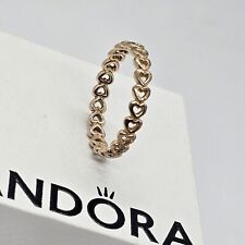 Pandora Rose ™ Gold Band Of Hearts Ring 180177 Size 58 Med / Large  Free Post